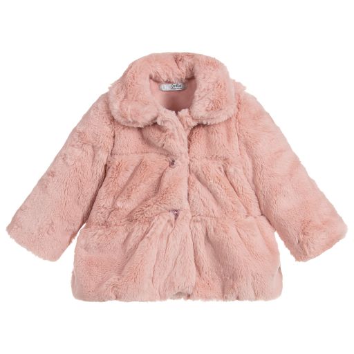 Dr. Kid-Girls Pink Faux Fur Coat | Childrensalon Outlet