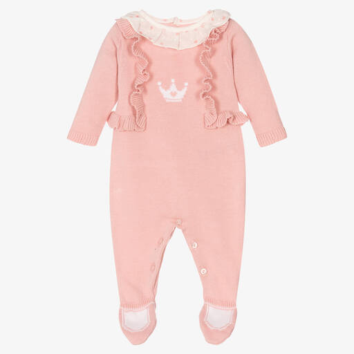 Dr. Kid-Girls Pink Knitted Babygrow | Childrensalon Outlet