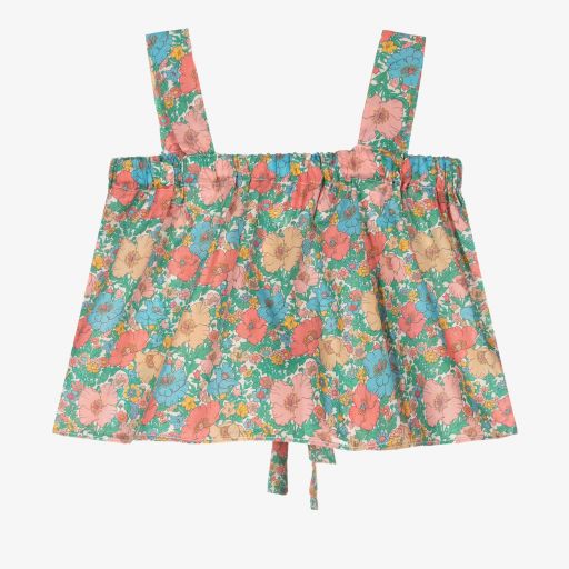 Dr. Kid-Розовый топ с принтом Liberty для девочек | Childrensalon Outlet