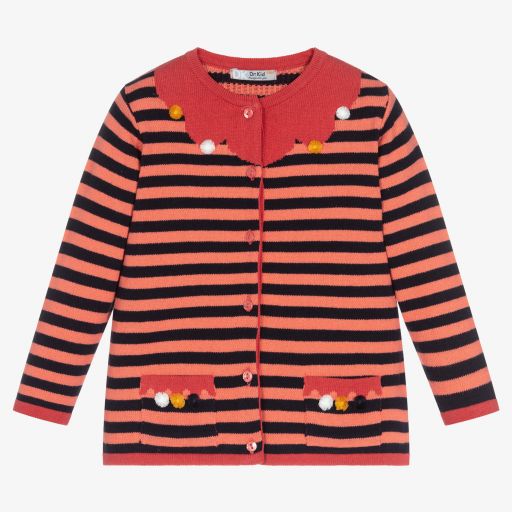 Dr. Kid-Girls Pink Striped Cardigan | Childrensalon Outlet