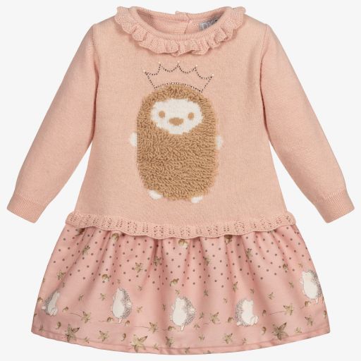 Dr. Kid-Girls Pink Wool Dress | Childrensalon Outlet