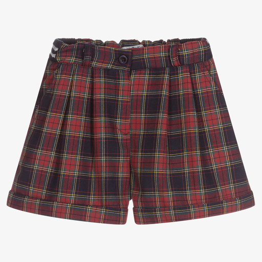 Dr. Kid-Girls Red & Blue Tartan Shorts | Childrensalon Outlet