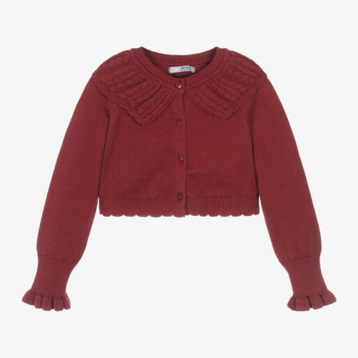 Dr. Kid-Girls Red Cable Knit Cardigan | Childrensalon Outlet