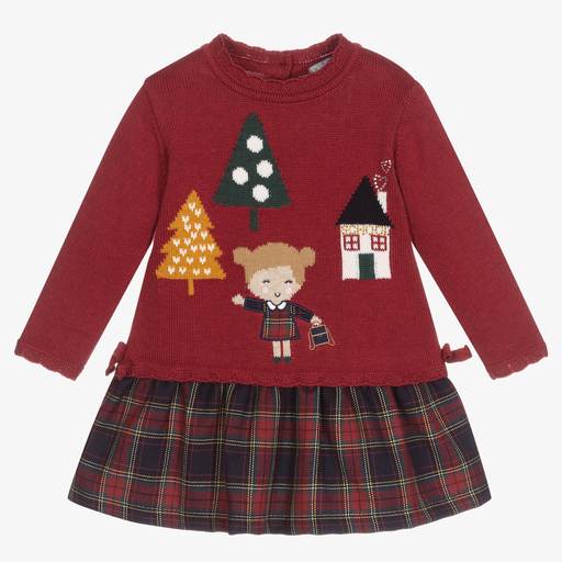 Dr. Kid-Красное платье в клетку для девочек | Childrensalon Outlet
