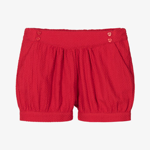 Dr. Kid-Girls Red Cotton Shorts | Childrensalon Outlet
