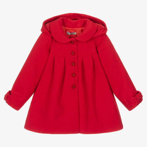 Dr. Kid-Girls Red Hooded Coat  | Childrensalon Outlet
