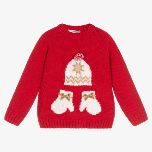 Dr. Kid-Girls Red Knitted Sweater | Childrensalon Outlet