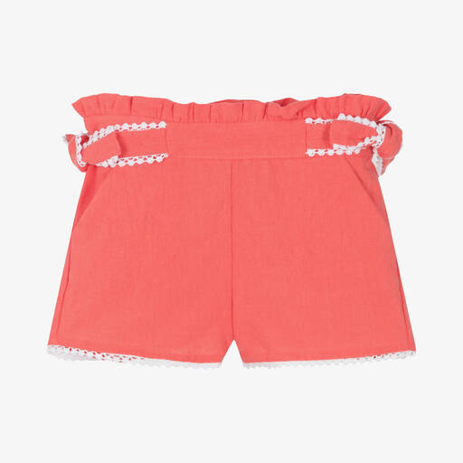 Dr. Kid-Girls Red Linen & Cotton Shorts | Childrensalon Outlet