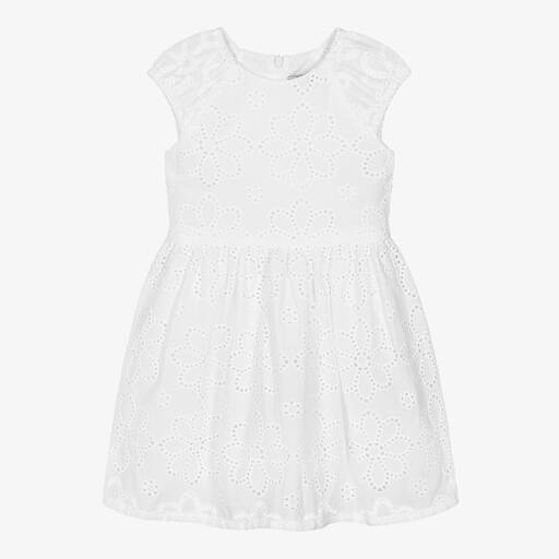 Dr. Kid-Girls White Broderie Anglaise Dress | Childrensalon Outlet