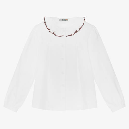 Dr. Kid-Girls White Cotton Blouse | Childrensalon Outlet