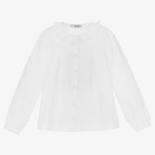 Dr. Kid-Girls White Cotton Blouse | Childrensalon Outlet