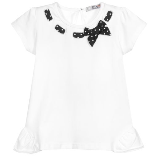 Dr. Kid-Girls White Cotton T-Shirt | Childrensalon Outlet