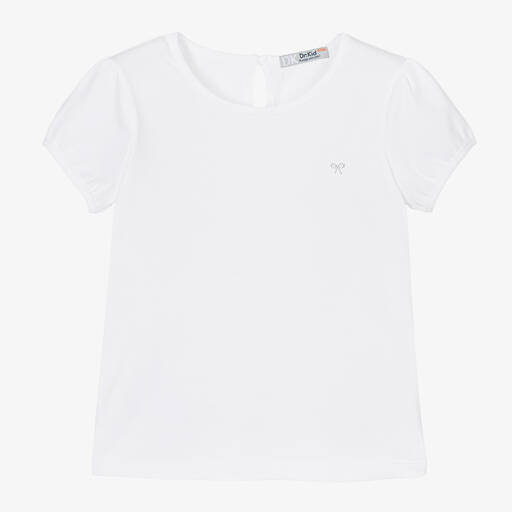 Dr. Kid-Girls White Cotton T-Shirt | Childrensalon Outlet