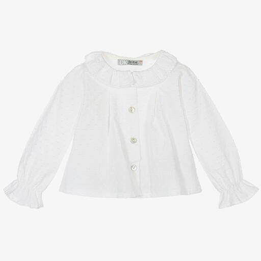 Dr. Kid-Blouse plumetis de coton blanc | Childrensalon Outlet