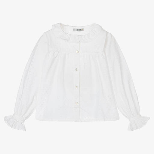 Dr. Kid-Blouse plumetis de coton blanc | Childrensalon Outlet