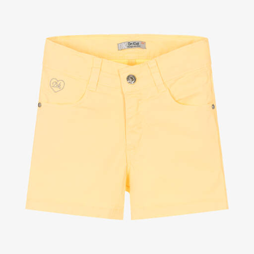 Dr. Kid-Girls Yellow Cotton Twill Shorts | Childrensalon Outlet