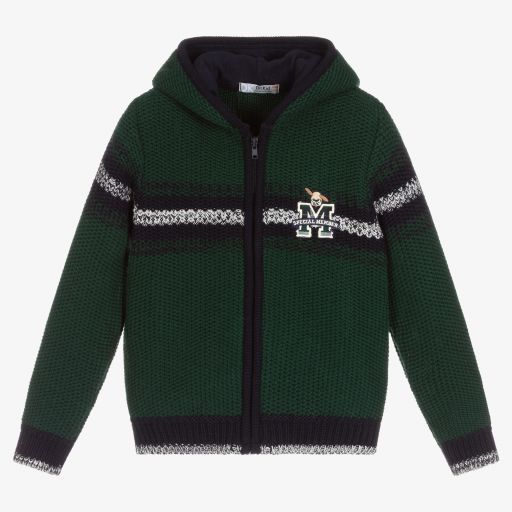 Dr. Kid-Green Hooded Zip-Up Cardigan | Childrensalon Outlet