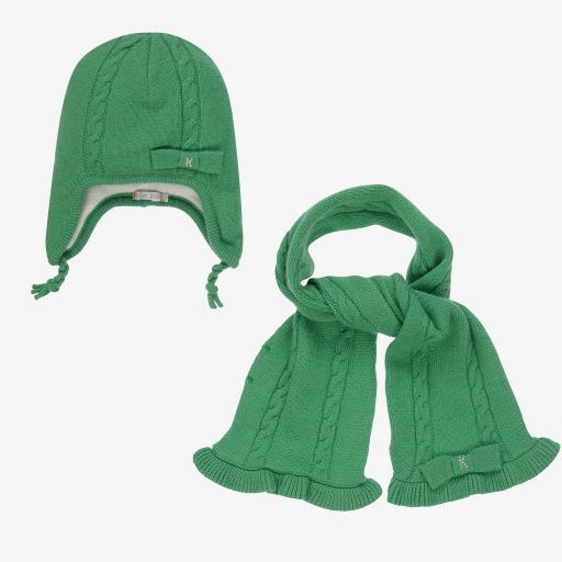 Dr. Kid-Green Knitted Hat & Scarf Set | Childrensalon Outlet