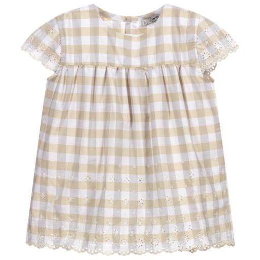 Dr. Kid-Grey & Beige Check Blouse | Childrensalon Outlet