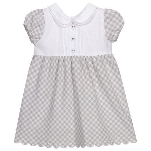 Dr. Kid-Grey Checked Baby Dress Set | Childrensalon Outlet