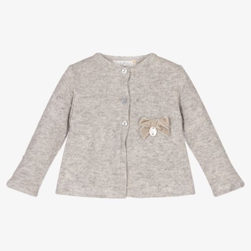 Dr. Kid-Grey Knitted Baby Cardigan | Childrensalon Outlet
