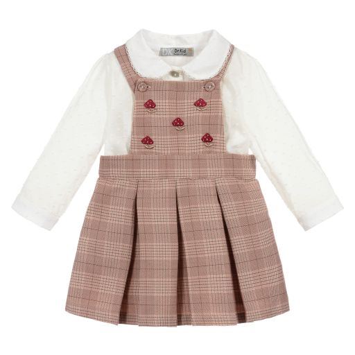 Dr. Kid-Ivory Blouse & Pink Dress Set | Childrensalon Outlet