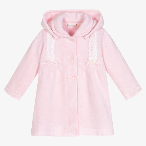 Dr. Kid-Pink Knitted Hooded Cardigan | Childrensalon Outlet