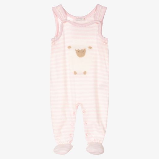 Dr. Kid-Pink Striped Knitted Dungarees | Childrensalon Outlet