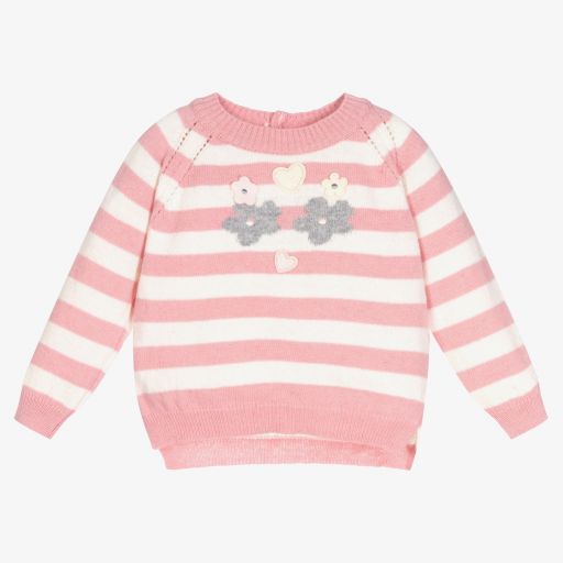 Dr. Kid-Pink Striped Knitted Sweater | Childrensalon Outlet