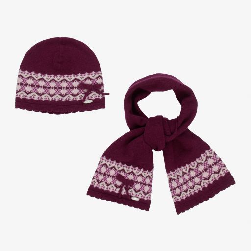 Dr. Kid-Purple Wool Hat & Scarf Set | Childrensalon Outlet