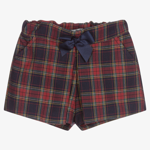 Dr. Kid-Red & Blue Tartan Check Shorts | Childrensalon Outlet