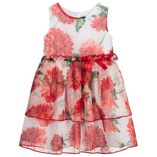 Dr. Kid-Teen Red & White Floral Dress | Childrensalon Outlet