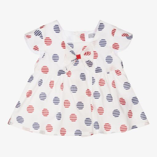 Dr. Kid-White Cotton Polka Dot Blouse | Childrensalon Outlet