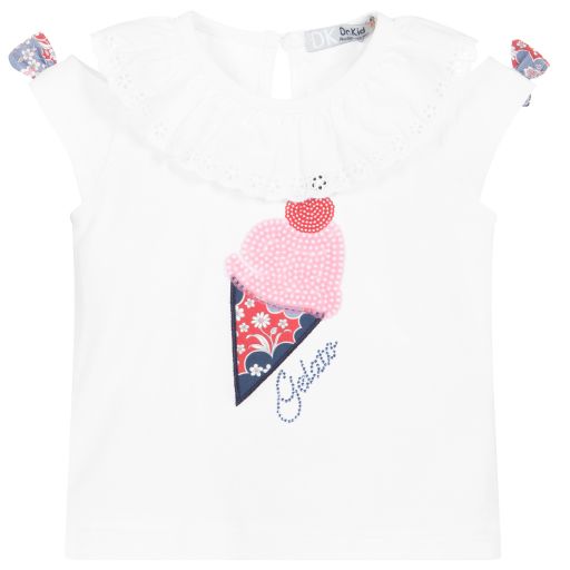 Dr. Kid-T-shirt blanc en coton | Childrensalon Outlet