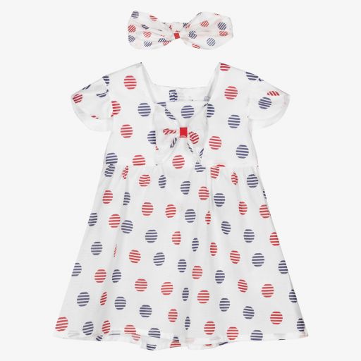 Dr. Kid-White Polka Dot Dress Set | Childrensalon Outlet