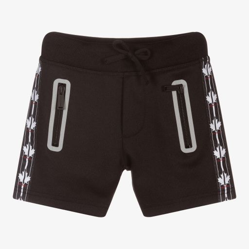 Dsquared2-Black Logo Tape Shorts | Childrensalon Outlet