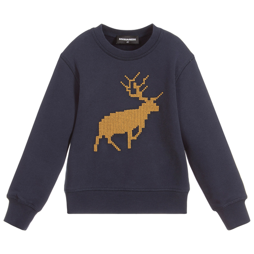 Dsquared2-Boys Blue Cotton Sweatshirt | Childrensalon Outlet