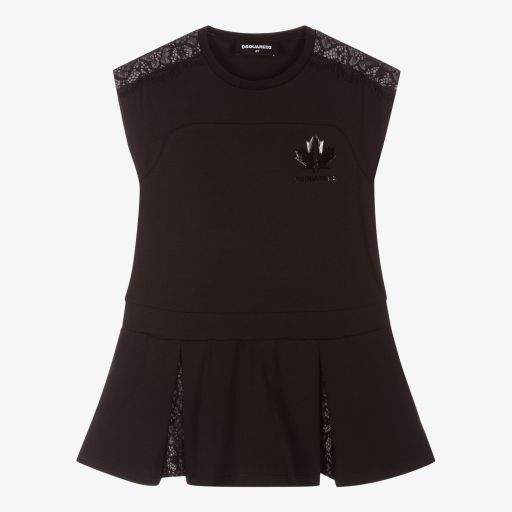 Dsquared2-Girls Black Jersey Dress | Childrensalon Outlet