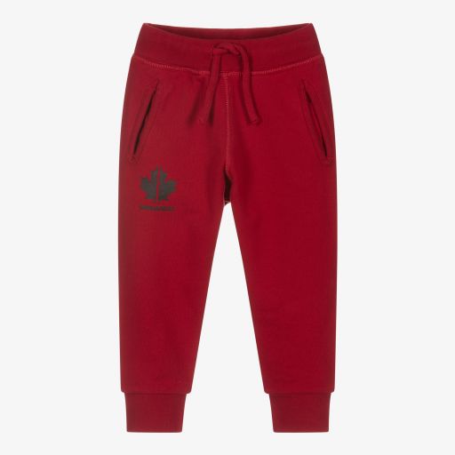 Dsquared2-Red Cotton Logo Joggers | Childrensalon Outlet