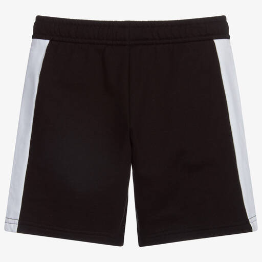EA7 Emporio Armani-Black & White Logo Shorts | Childrensalon Outlet
