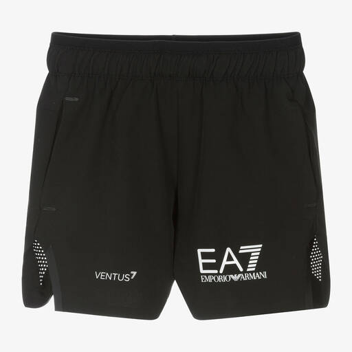 EA7 Emporio Armani-Boys Black VENTUS7 Sports Shorts | Childrensalon Outlet