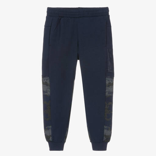 EA7 Emporio Armani-Blaue Jogginghose mit Tarnmuster | Childrensalon Outlet