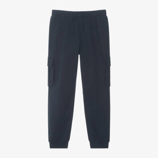 EA7 Emporio Armani-Синие хлопковые джоггеры карго для мальчиков | Childrensalon Outlet