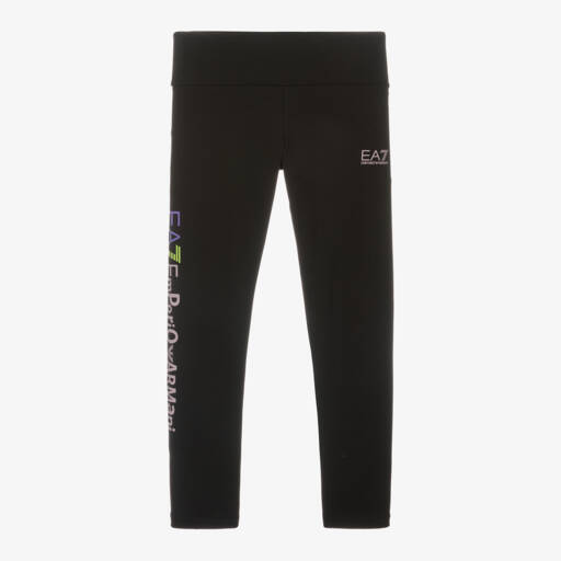 EA7 Emporio Armani-ليقنز قطن لون أسود للبنات | Childrensalon Outlet