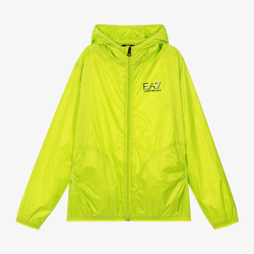 EA7 Emporio Armani-Teen Boys Lime Green Windbreaker Jacket | Childrensalon Outlet