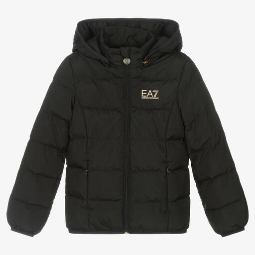 EA7 Emporio Armani-Veste rembourrée noire pour ado fille | Childrensalon Outlet