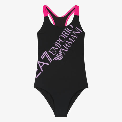 EA7 Emporio Armani-Teen Girls Black Swimsuit | Childrensalon Outlet