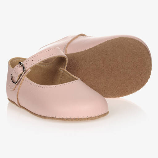 Early Days-Rosa Leder-Krabbelschuhe | Childrensalon Outlet