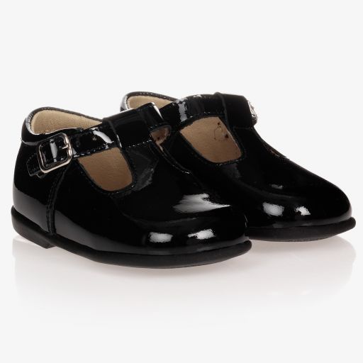 Early Days-Chaussures vernies noires en cuir | Childrensalon Outlet