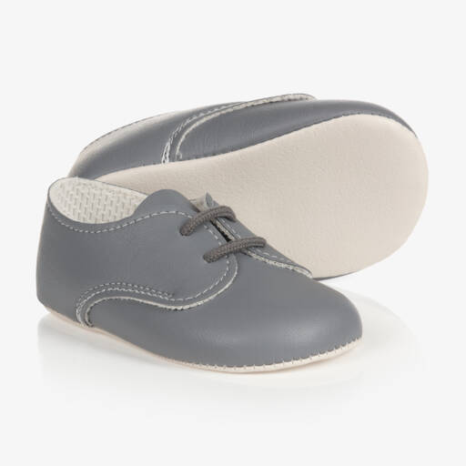 Early Days-Boys Grey Lace-Up Soft Soles | Childrensalon Outlet